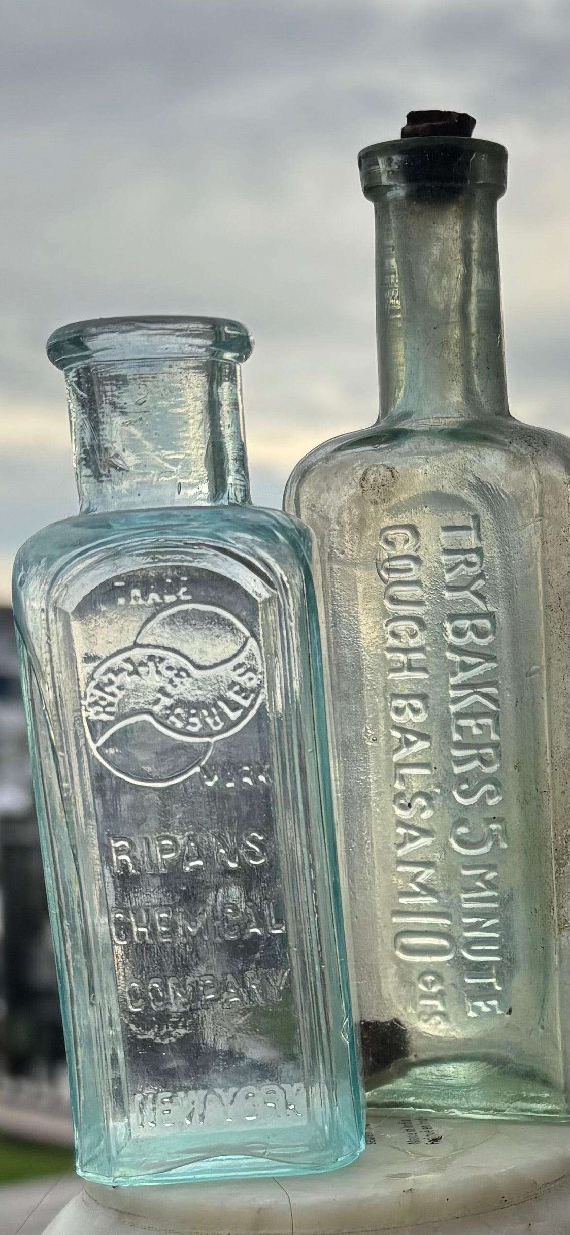 Vintage Apothecary Glass + Hemingray Insulator — Set of 3