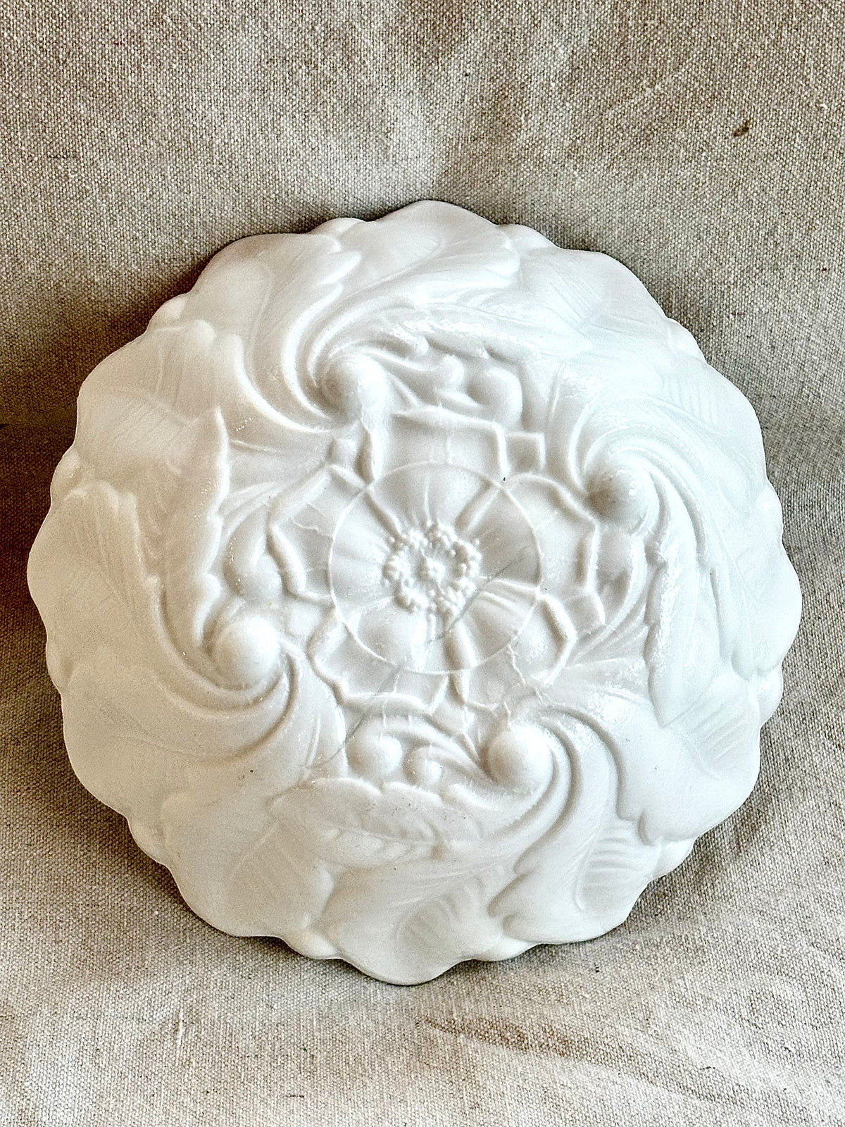 Indiana Glass “Lily Pons” White Milk Glass Bowl, 9-Inch