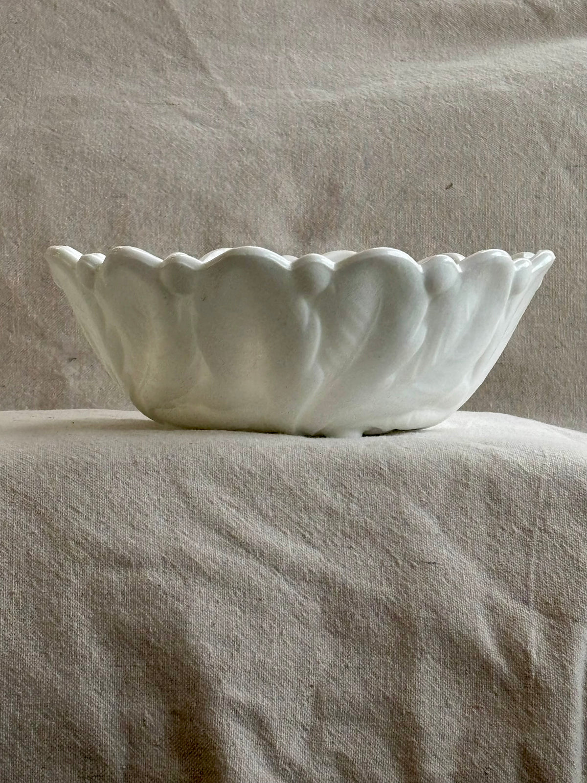 Indiana Glass “Lily Pons” White Milk Glass Bowl, 9-Inch